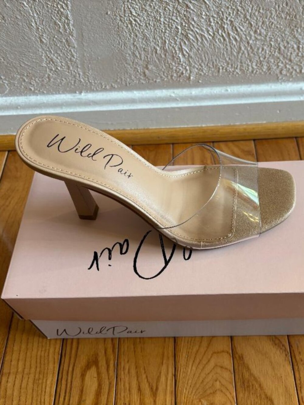Wild Pair Luuna Clear Slide Dress Sandals